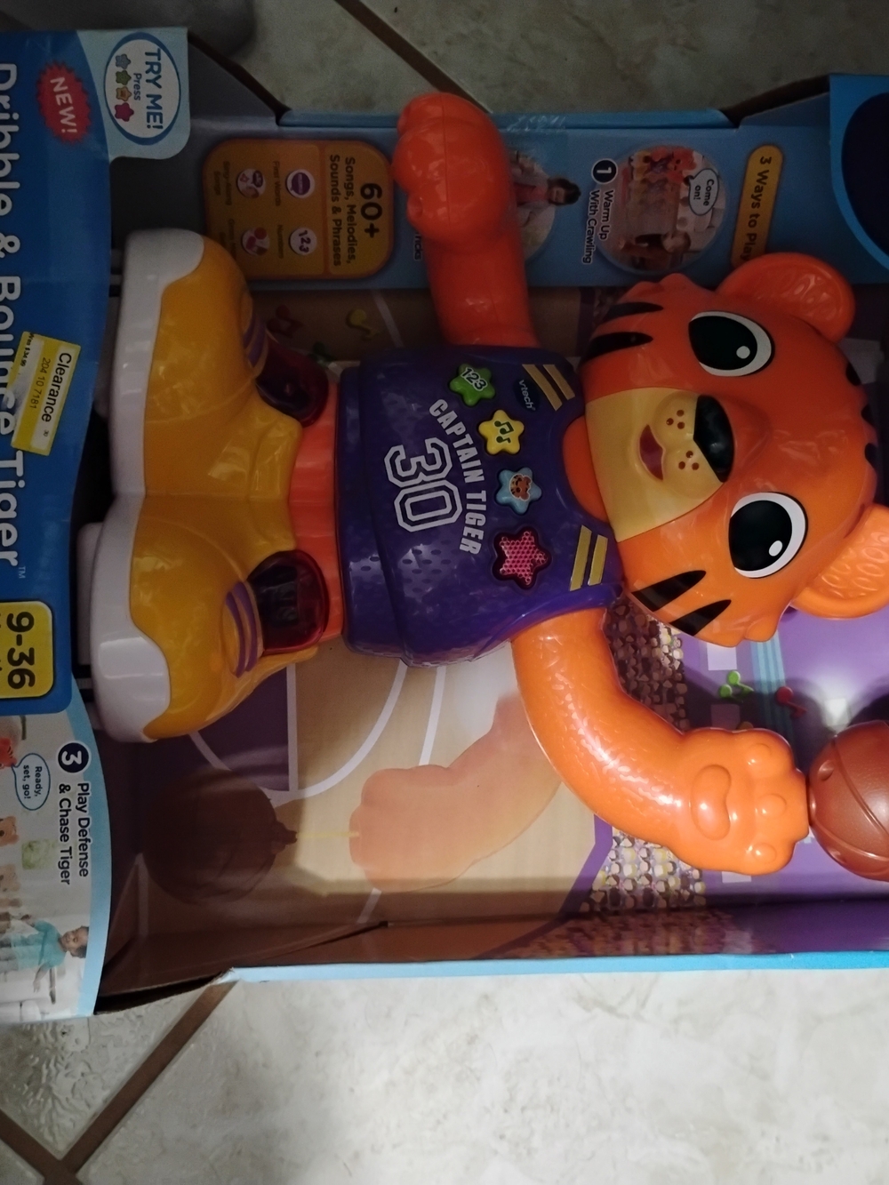 Captain Tiger Interactive Basketball Toy - Orange, Purple, Yellow